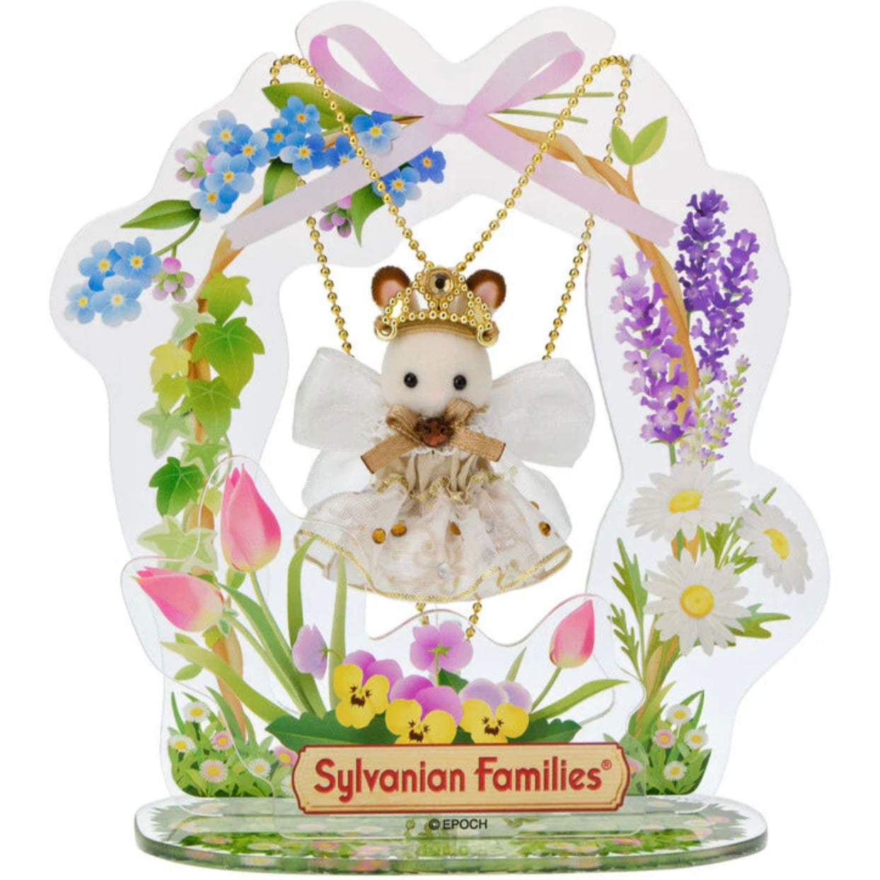 [NEW] Sylvanian Families Limited Edition (JP Ver.) Baby Chocolate Rabbit Pendant Necklace With Acrylic Stand