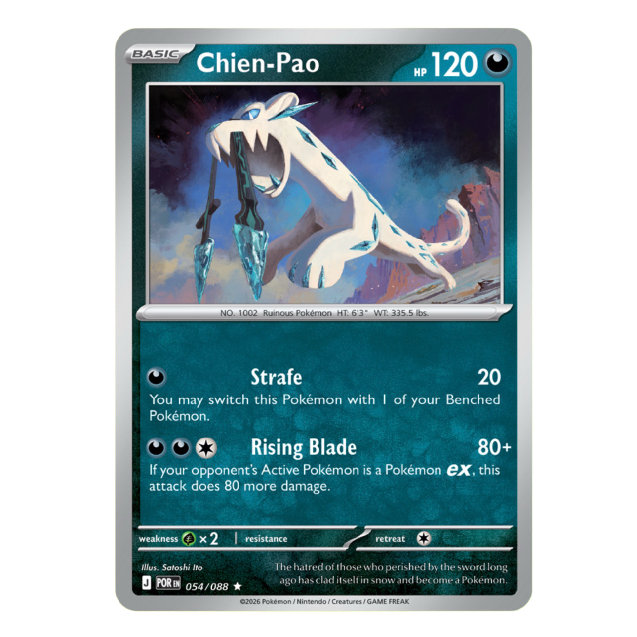 chien pao pokemon card value Chien-Pao 054/088 Rare Reverse Holo Pokémon Card TCG Perfect Order Eng –  The Goodie Retriever