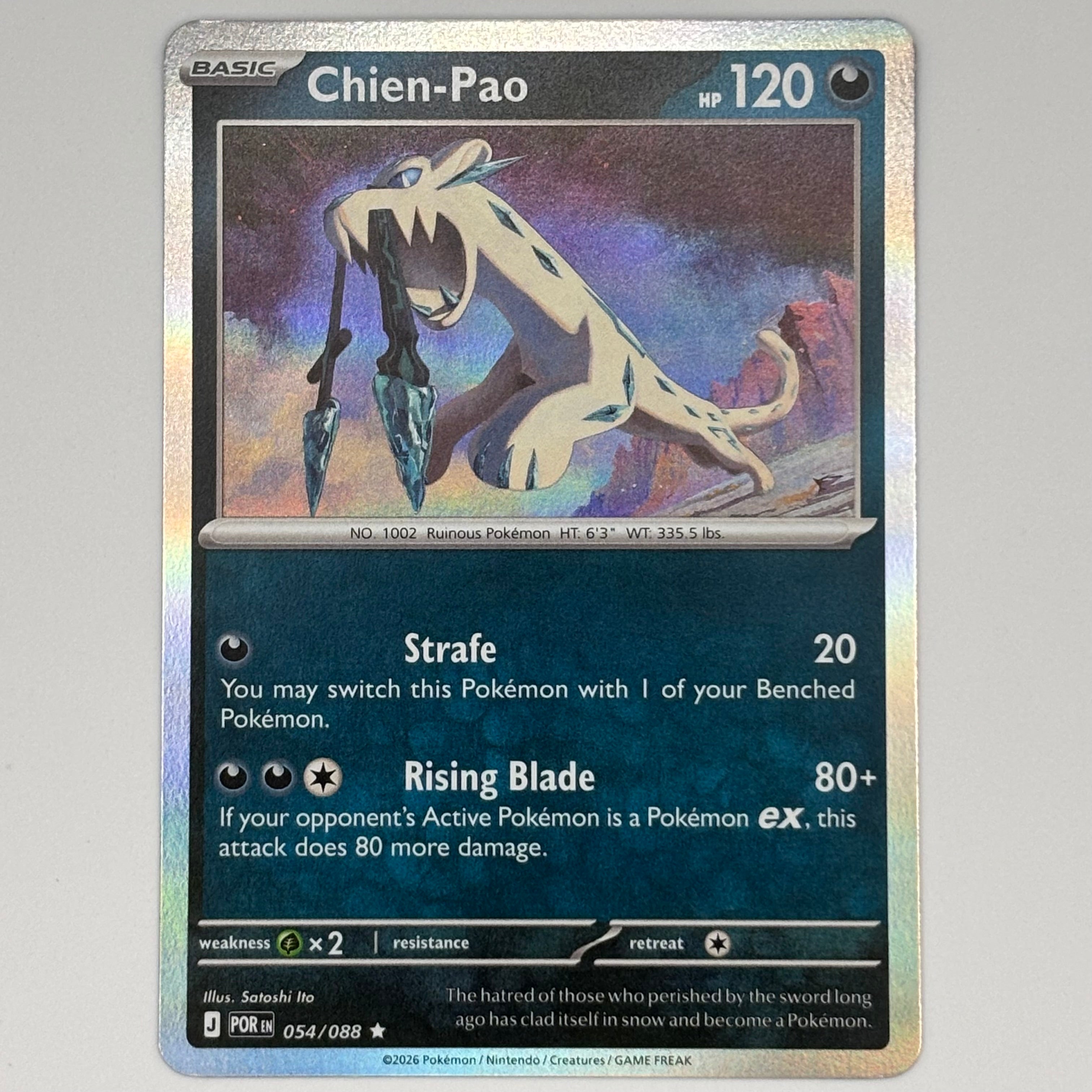 Chien-Pao 054/088 Rare Reverse Holo Pokémon Card TCG Perfect Order Eng –  The Goodie Retriever