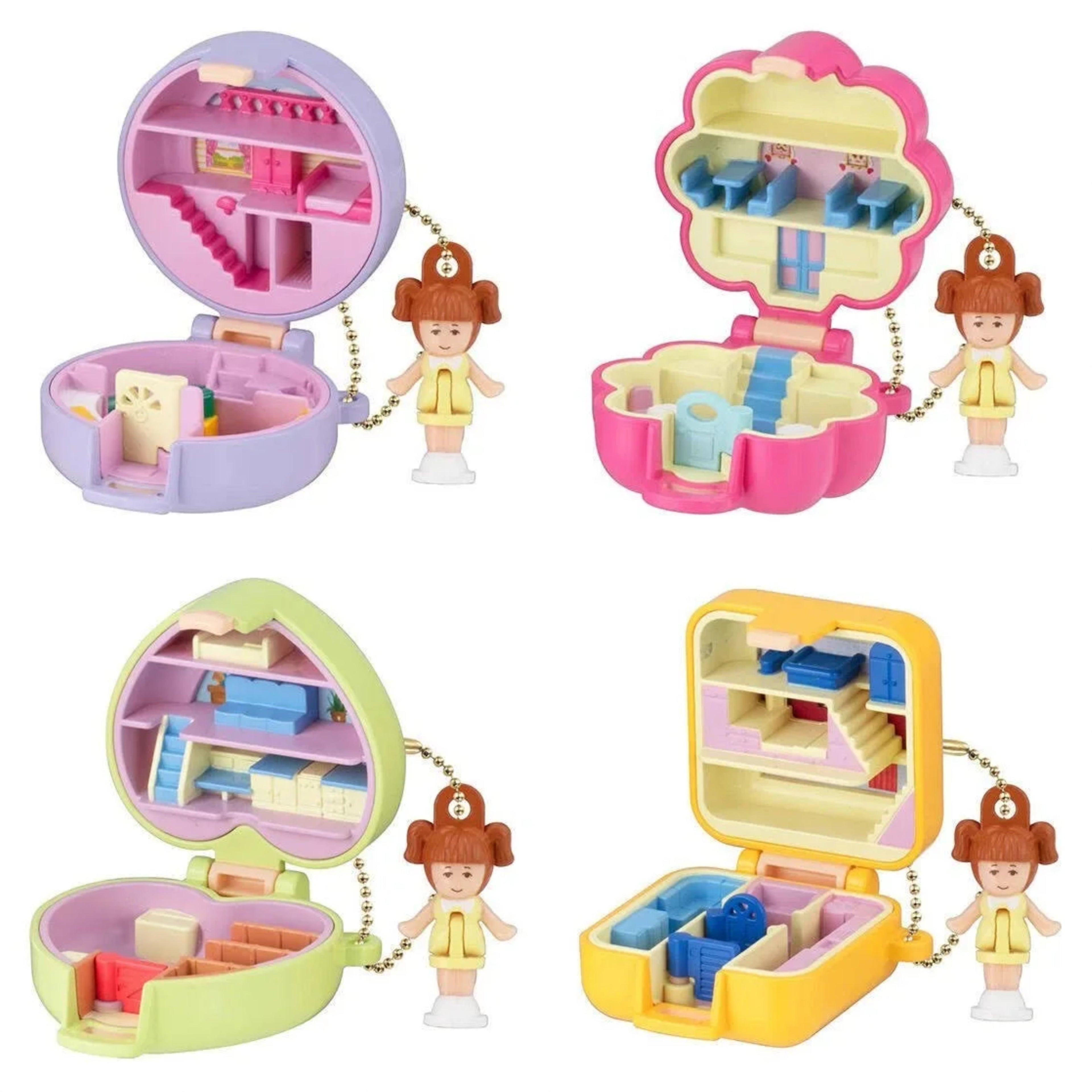 [NEW] Polly Pocket Series 2 Miniature Classic Playsets Collectible Charms Capsule Toys Gashapon